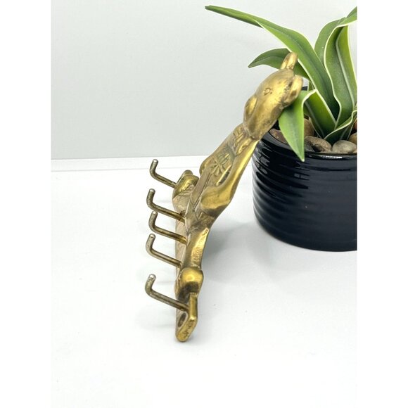 Vintage Brass Bear Key Holder Rack - Picture 3 of 5
